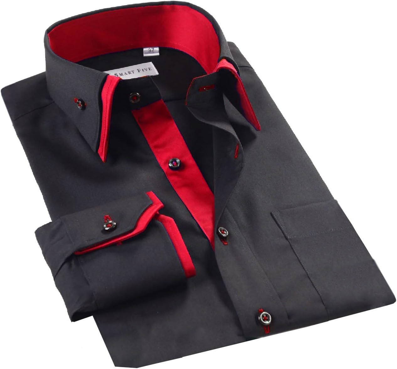 Mens Designer Italian Slim Fit Formal Casual Shirts Long Sleeve Size S M L XL