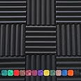 Professional Wedge Style 12x12x2' Acoustic Foam Panels - 4 Pack - Studio Foam for Sound Dampening and Wall & Ceiling Soundproofing - Charcoal Color