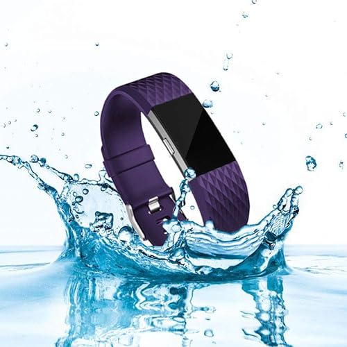 Replacement Bands For Fitbit Charge 2 - Silicone Straps, Small & Large Sizes, Black