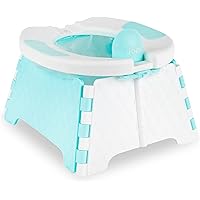 Portable Potty Training Chair with Travel Bag, Foldable, Indoor/Outdoor Use, Camping, Includes 30 Replacement Bags - Jool Bab