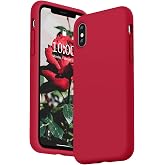 SURPHY Case for iPhone Xs Case and for iPhone X Case with Microfiber Lining, Thickened Liquid Silicone Phone Case for iPhone X XS 5.8 inches, Red