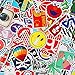 100 PCS Fashion Street Logo Stickers Cartoon Waterproof Stickers Car Laptop Helmet Luggage Vintage Skateboard Wall Decor Gift for Adult