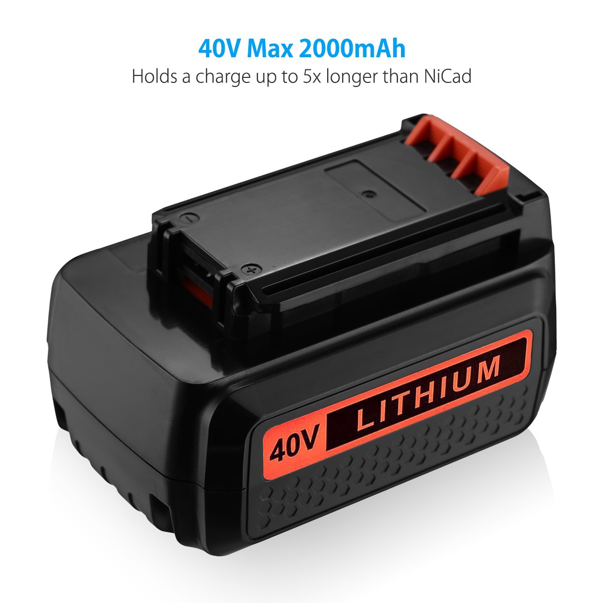 Powerextra 40 Volt MAX 2.0Ah Replacement Battery for Black and Decker LBX2040 LBX36 LBXR36 LBXR2036 40V Lithium Ion Battery