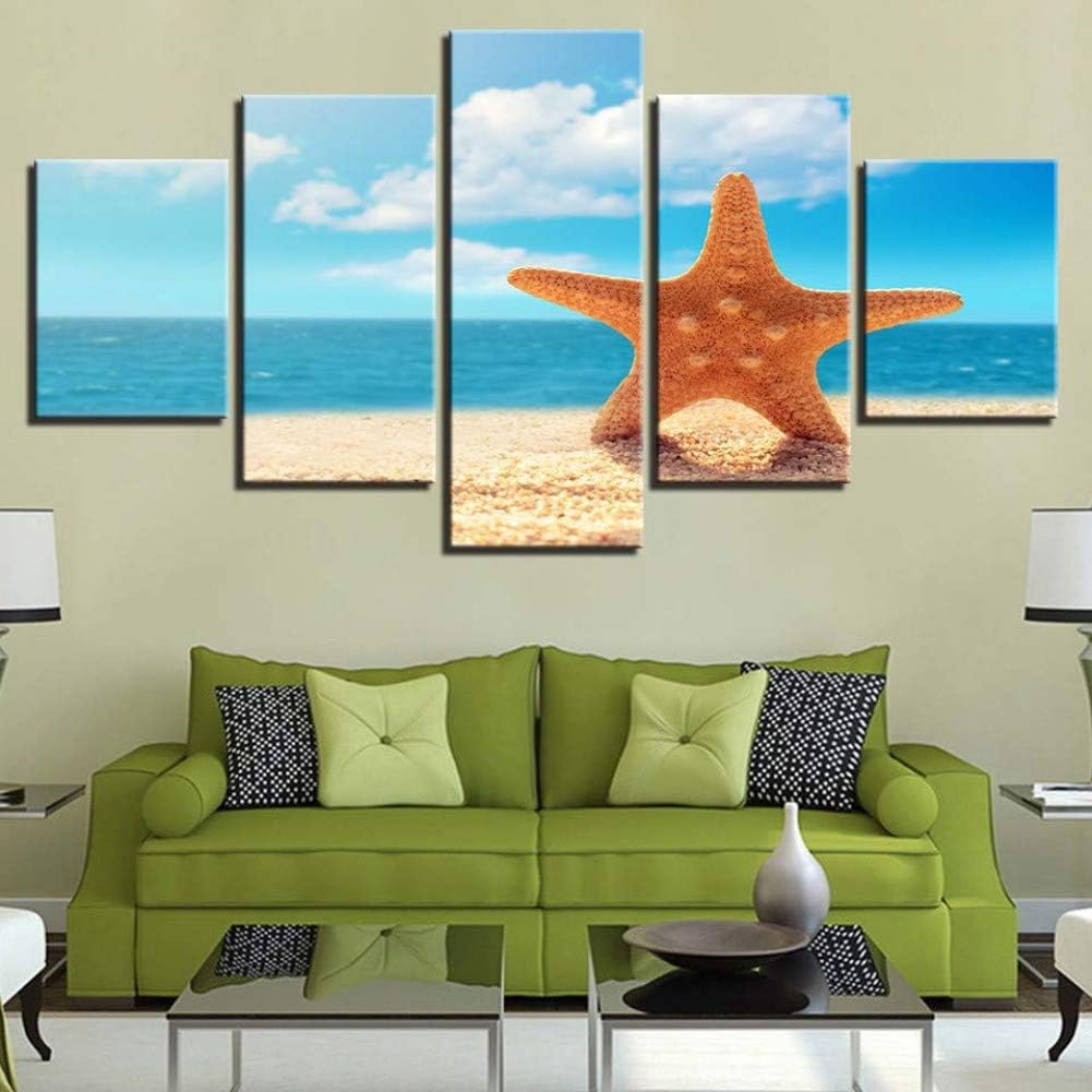 Wfuby 5 Peintures Maison Moderne Chambre Hd Mur Art Photo Shell