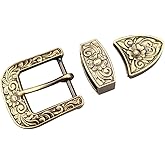 kokungkuan Men Western Cowboy Antique Belt Buckle Set Tang dynasty flower design