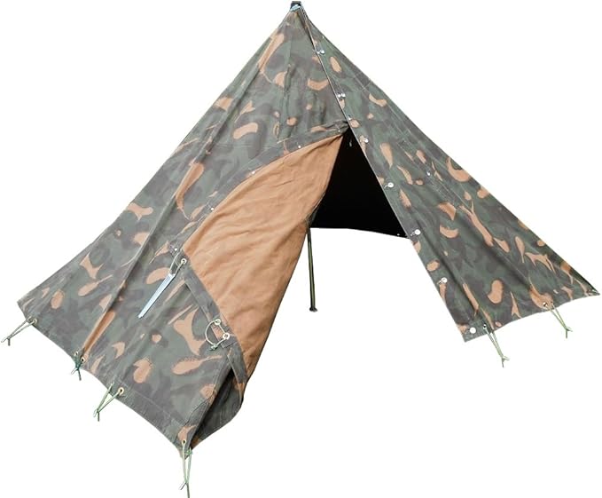 Amazon Co Jp ハンガリー軍 ハーフテント ポンチョ M1949 迷彩 ポール ペグ付き ホビー