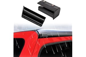 BESTAOO Roof Drain Rainwater, Hardtop ABS Rain Gutter Deflector for 2018-2023 Jeep Wrangler JL JLU 4XE & Gladiator JT, Rain Groove Diverter Drip Rail Extension Accessories, Black