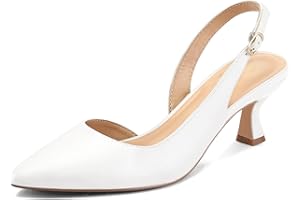 mysoft Women's Pumps Slingback Kitten Heels Pointed Toe Sexy Wedding Party Dress Pump Shoes