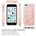 LeYi for iPhone 5C Case with Tempered Glass Screen Protector [2 Pack], Glitter Bling Cute Girls Women Dual Layer Heavy Duty Protective Phone Case for iPhone 5C Rose Gold