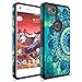 Rosebono Compatible With Google Pixel 2 XL Case, Hybrid Dual Layer Shockproof Hard Cover Vintage Graphic Fashion Cute Colorful Silicone Skin For Google Pixel 2XL (Green Mandala)