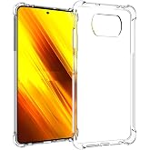 USTIYA Case for Xiaomi Poco X3 / Poco X3 Pro/Poco X3 NFC Clear Protective TPU Four Corners Cover Transparent Soft funda