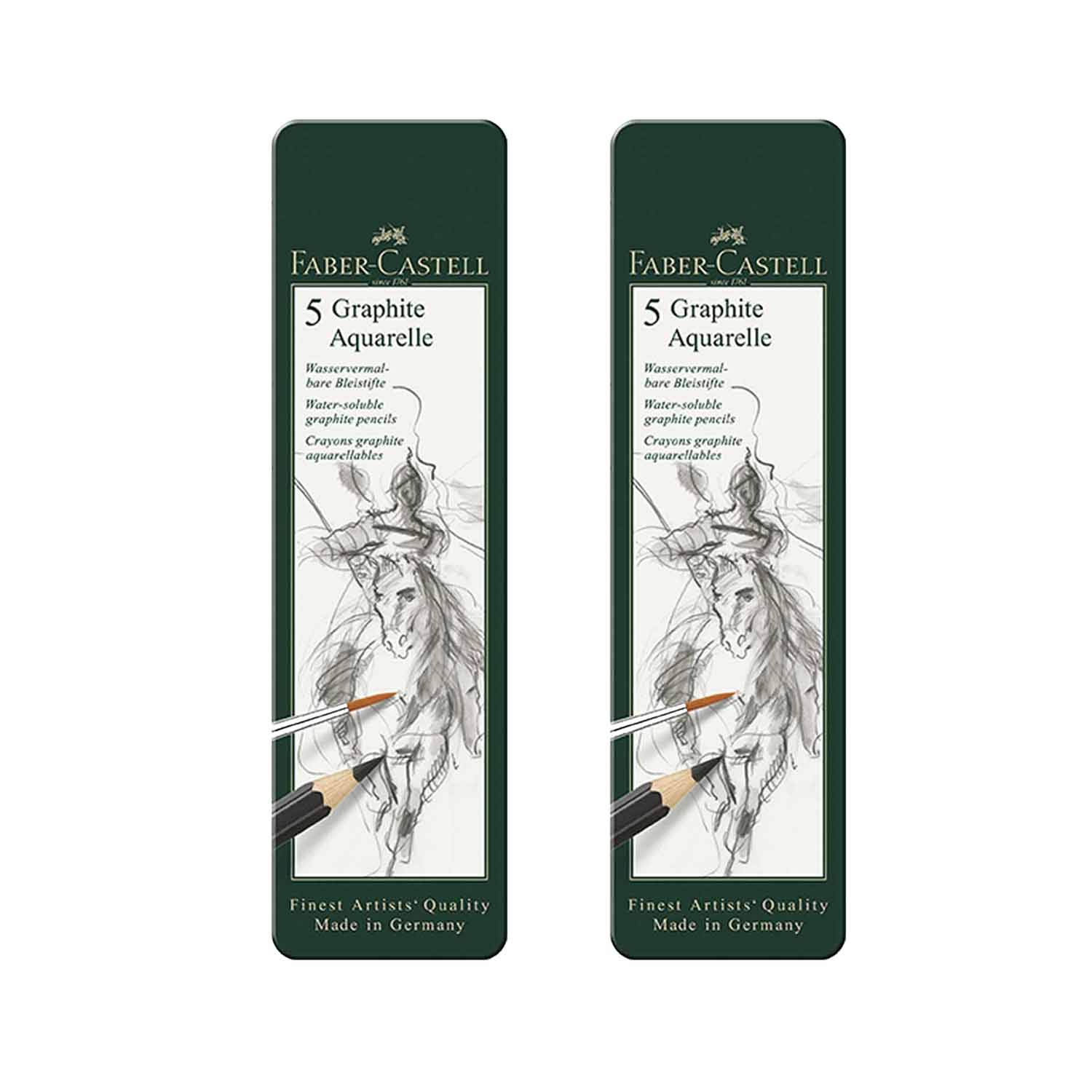 Faber-Castell 117805-5 Watercolour Pencils Graphite Watercolour Contents HB 2B 4B 6B 8B (Pack of 5)