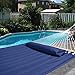 Hammock Outdoor Quilted Cotton Fabric Beach Rope Hammocks Swing Bed Back Yard with Pillow New Sea Navy Blue by Busen