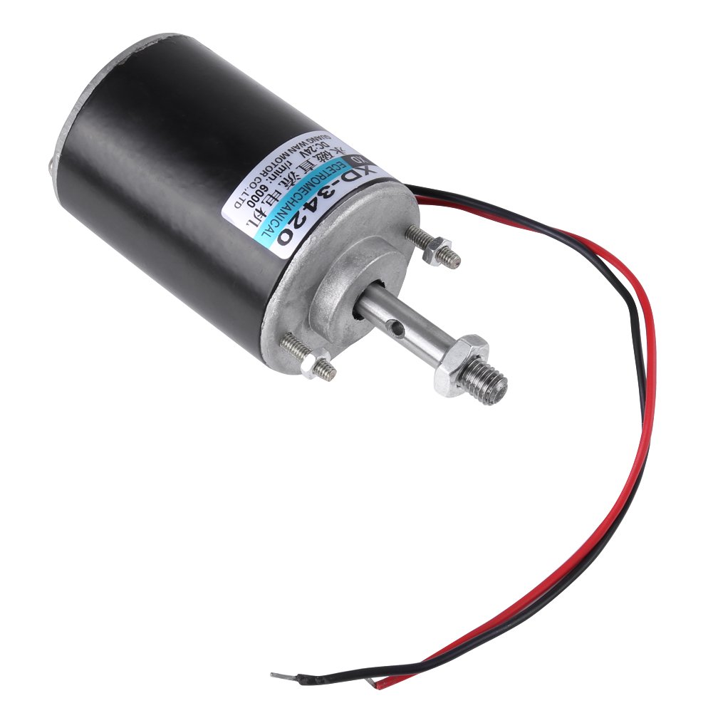 Mini 12V/24V CW/CCW Permanent Magnet DC Motor Reversible Electric Gear Motor High Speed Low Noise for DIY Generator(DC 24V 7000RPM)