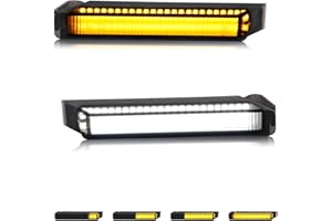 HERCOO Side Mirror Light Turn Signals Running Lights LED Sequential Switchback White & Dynamic Amber Lamp Smoked Lens Assembly Compatible with Ford F150 Expedition Raptor, Lincoln Mark LT