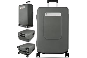 Slohif Luggage Cover for Suitcase Tsa Approved Protector - Luggage Sleeve Suit Case Cover Travel Stretch Large Baggage Case Protective Washable Fit 28-30 Inch Gray