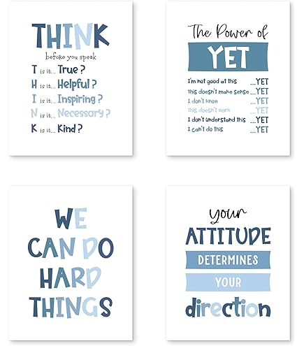 Dazzlewall 6Pcs Motivational Quotes Wall Art Pictures, Positive Affirmations Poster For Office Classroom Kids Room Bedroom Decor 810 In Unframed - View #2