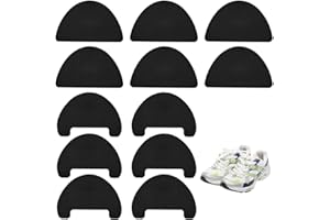 CRAFTYMELODY 24Pcs 2 Styles Shoe Toe Protector Polyester Toe Guards Black Self Adhesive Shoe Toes Protectors Boot Inserts Pat
