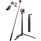 57in Extendable Selfie Tripod Accessories for Gopro - ULANZI Go Quick II Long Action Camera Stick Tripod Quick Release Adapte