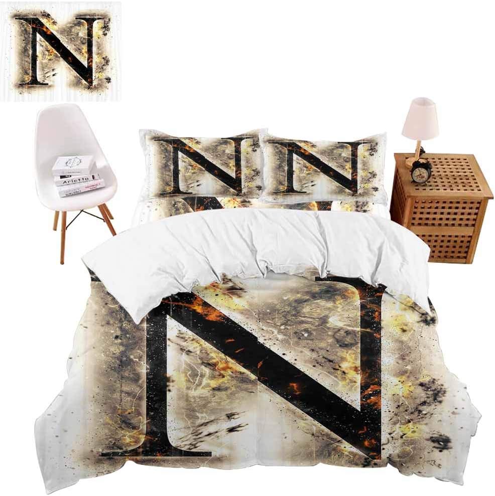 vroselv-home Duvet Cover Quilt Cover, Scorched Capital Blaze Bedding Sheet Set Reversible Bedding Set 4 Piece - Full Size/NO Comforter