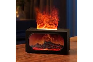 Fireplace Flame Air Diffuser Humidifier, Essential Oil Diffuser for Home, 140ML Ultrasonic Cool Mist Humidifier with Control 