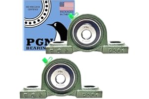 PGN UCP201-8 Pillow Block Bearing - Pack of 2 Mounted Pillow Block Bearings - Chrome Steel Bearings with 1/2" Bore - Self Ali