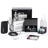 InoKraft Air brush Kit with Air Compressor, Quiet, 4 Paint Colors, 3 Tips | Dual-Action Gravity Airbrush with 3 Tips 0.2, 0.3 &amp; 0.5 mm- Hose, Holder - Airbrush Paint Set for Model/3D/auto Painting gift