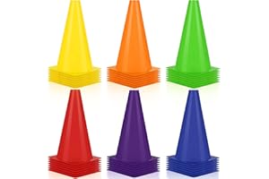 Hoteam 30 Pieces 9 Inch Traffic Cones Plastic Sport Agility Training Safety Cones Soccer Practice Equipment for Basketball Football Drills Exercise, Outdoor Activity and Events