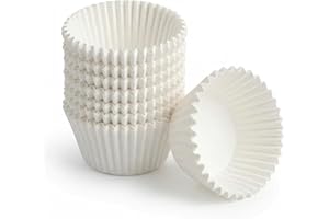 Cupcake Liners 500 Pcs, Small Standard Large Sizes, White & Natural, Non-Stick Greaseproof Baking Cups for Cupcakes and Muffi