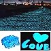 StillCool 100pcs Glow in The Dark Garden Pebbles for Walkways Plants Fish Tank Decor Luminous Stones (Sky Blue)