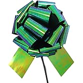 1Pc 12Inch Giant Gift Bow Big Christmas Iridescent Metalic Bow Big Bow for Present - Perfect Large Gift Bow for Bikes,Appliances,Showers,Table Decorations & Events (Black Green)