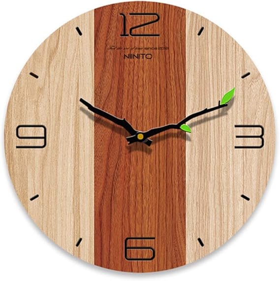 Wanduhr 3D Nordic Modern Design Einfache Holzmaserung Kreative Küche
