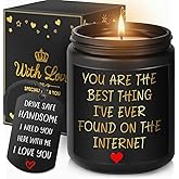 Gifts for Boyfriend - Romantic Valentine Gifts for Him Husband, Anniversary Candles for Men, Christmas Drive Safe Keychain