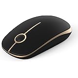 Jelly Comb 2.4G Slim Wireless Mouse with Nano Receiver MS001 (Black and Gold)