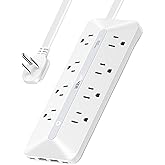 Anker Flat Plug Power Strip, 12-in-1 USB-C Power Strip with 8 AC, 2 USB-C, and 2 USB-A Ports, 5 feet Extension Cord, Slim Des