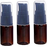 TUPWEL 6PCS 10ML 0.34oz Brown Empty Portable Pump Press Bottles Jars Pot Container for Makeup Foundations Cosmetic Skin Care 