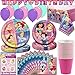 Disney Princess Party Supplies, Serves 16 - Dinner Plates, Dessert Plates, Napkins, Tablecloth, Cups, Balloons, Birthday Banner, Stickers - Full Tableware, Decorations, Favors