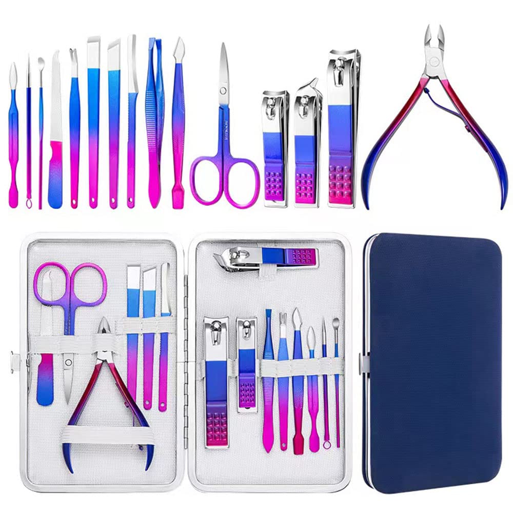 DZOZO Manicure Set 15 Pcs Professional Nail Clippers Kit Grooming Kit Pedicure Care Tools Remover Toe Clippers Kit Travel Tool Kit Set for Men Women