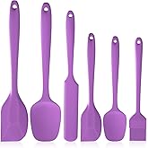 Heat Resistant Silicone Spatulas Set 6pcs, Seamless Design Non-Stick Mixing Spatulas with Stainless Steel Core, Premium BPA-F