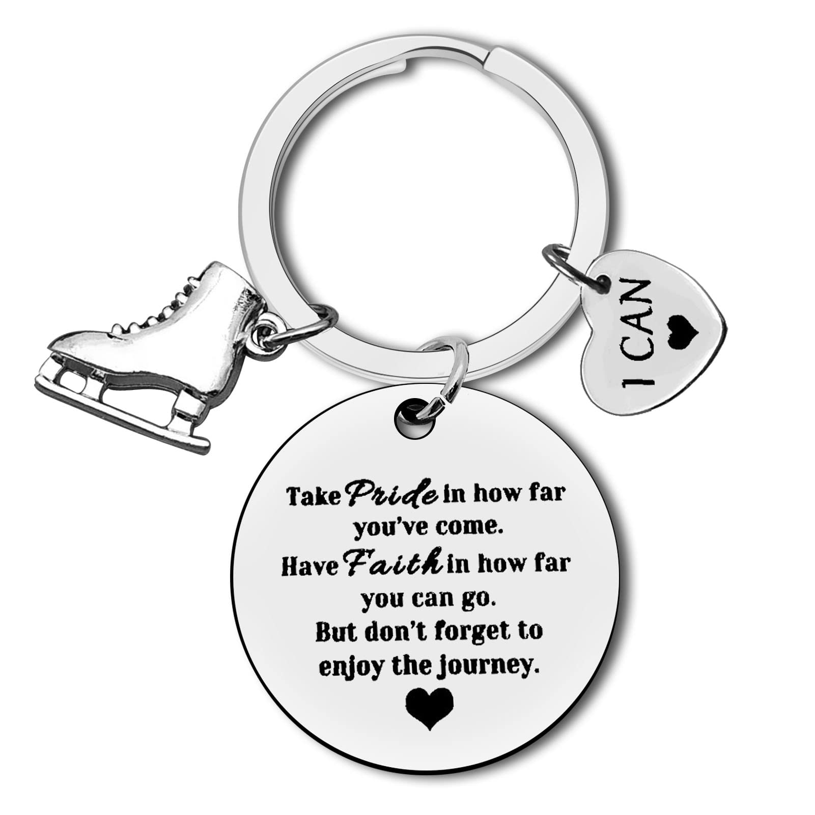 Ice Skater Keyring Skate Lover Gift Team Gifts Figure Skating Gifts Inspirational Gift for Ice Teams Student Graduation Gift Encouragement Jewelry