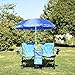G Camping Chairs w/Umbrella Mini Table Beverage Holder Carrying Bag, Beach Patio Pool Park Outdoor Portable FoldingPicnic Chair, Blue