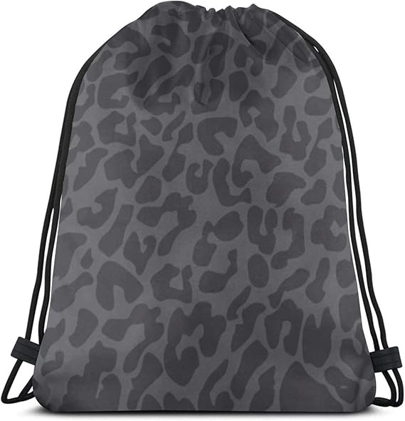 Tienda asequible Gris Oscuro Leopardo Impresión Tileable Cordón Mochila