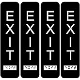 Tandefio 4 Pcs Vertical Exit Sign with Braille 8x2 Inch Exit Signs for Business Ada-compliant Braille and Raised Letters Ada 