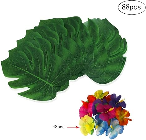 Amazon Weanty 飾り ハワイアンレイ 亀叶と三色スミレのセット 蝶の花 花のシミュレーション パーティー飾り 結婚式 誕生日飾り付けセット 点セット パーティーグッズ おもちゃ