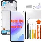 Replacement for Xiaomi Redmi Note 10 4G | Note 10s LCD Screen with Frame for Redmi note10 4G note10s M2101K7AI M2101K7AG M2101K7BG LCD Touch Screen Display Panel Digitizer Assembly with Repair kit