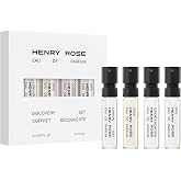 Henry Rose Best Sellers Discovery Set - Mini Unisex Fragrance Sampler with Vanilla, Floral &amp; Woody Scents - Travel Size Perfume Gift Set (4 ct)
