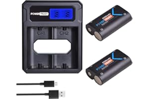 PowerTrust 2 x Rechargeable Battery and Charger for Xbox One/Xbox One S/Xbox One X/Xbox One Elite Wireless Controller Gamepad