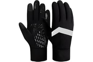 DARCHEN Kids Winter Gloves Black Cycling Gloves Running Water Repellent Touchscreen Warm Fleece Anti-slip for Boys Girls Age 4-12 Years Old Cycling Football Gloves