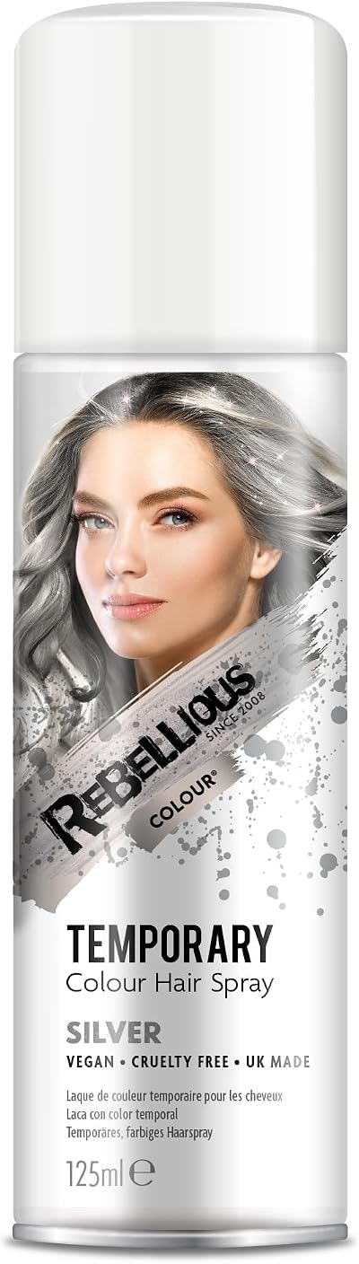 PaintGlow Hair Colour Spray 125ml Silver Temporary Wash Out UK Made