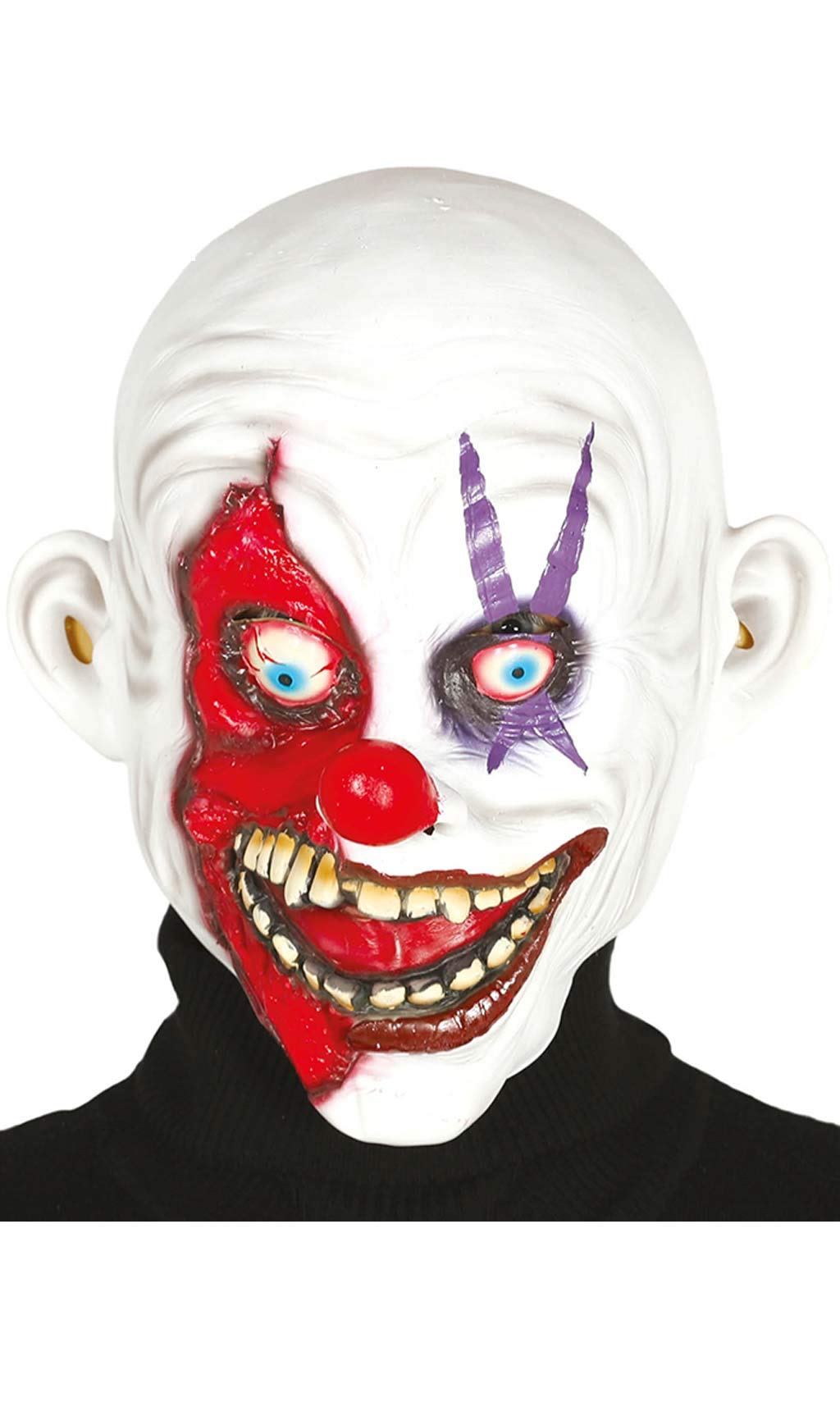 Guirca - Smiling Assassin Clown Mask, Mad, Latex Mask, Adult, Multicolor, 2397